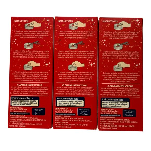 Glade Frosted Berry Kiss Oil Candle Refills Three 4-Packs Holiday Scent - Picture 3 of 5